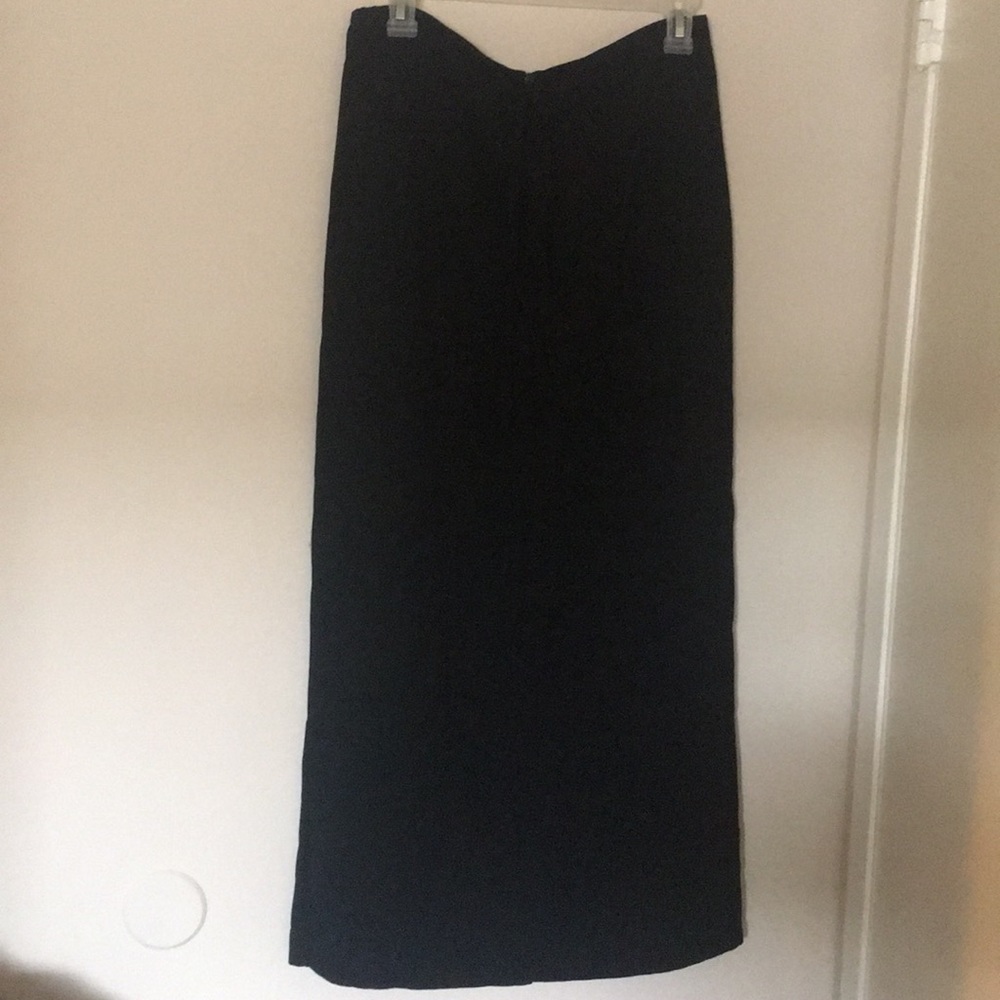 Long Black Skirt with Drawstring